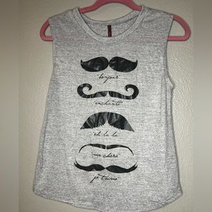 Vintage Miss Royal T French Mustache Tank Top